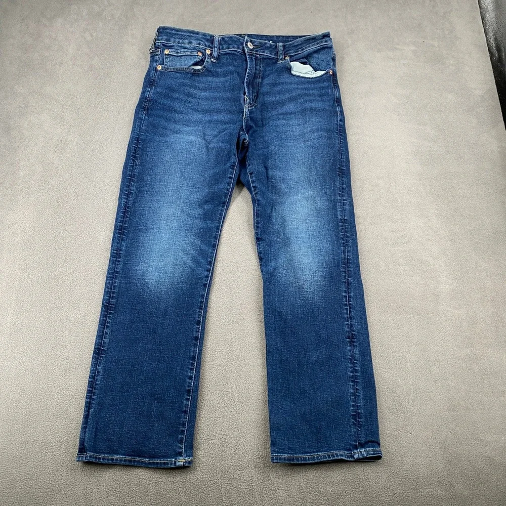 American Eagle Airflex+ Mens Straight Leg Jeans Blue Medium Wash 34x30